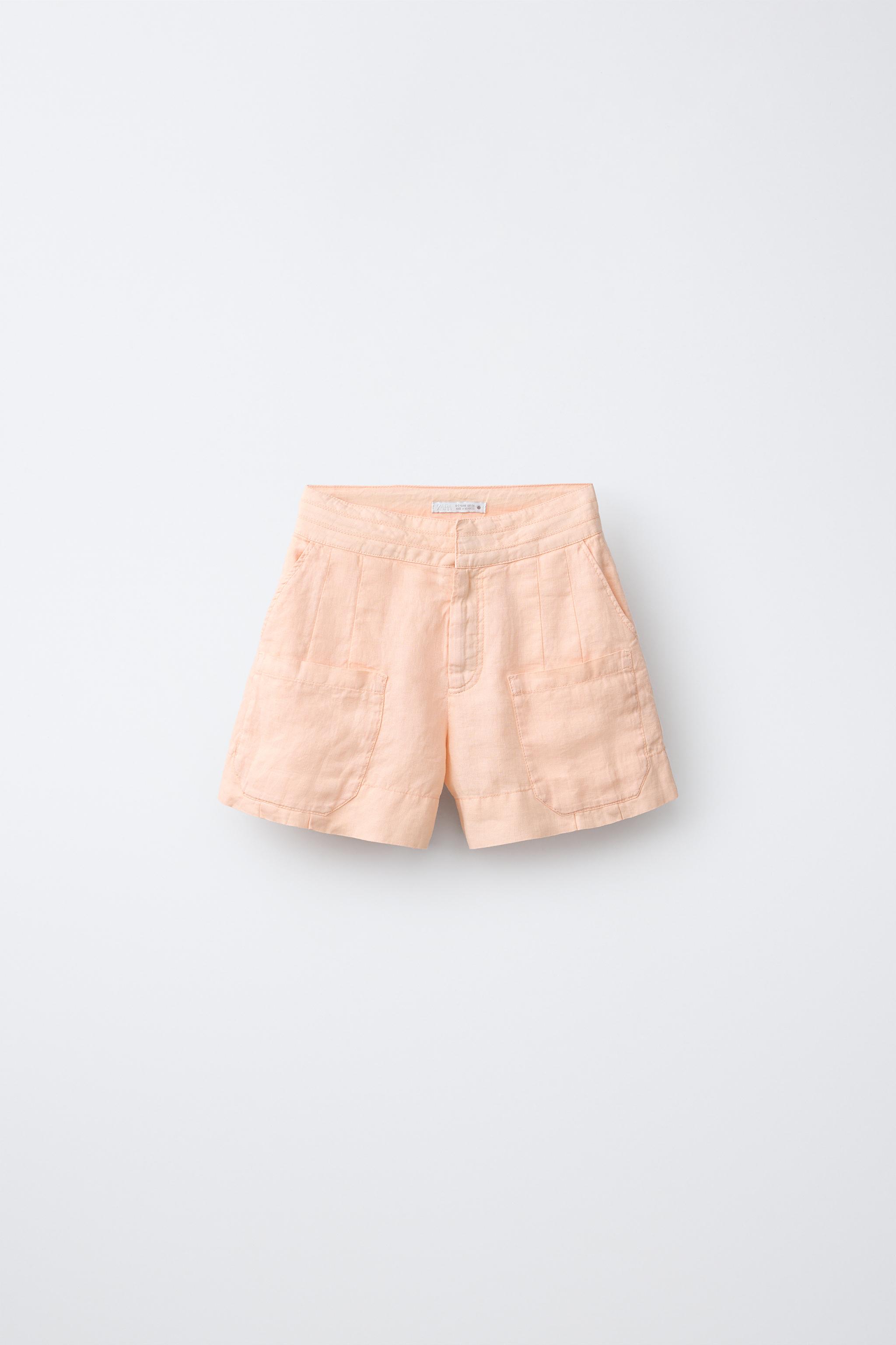 100% LINEN POCKET SHORTS